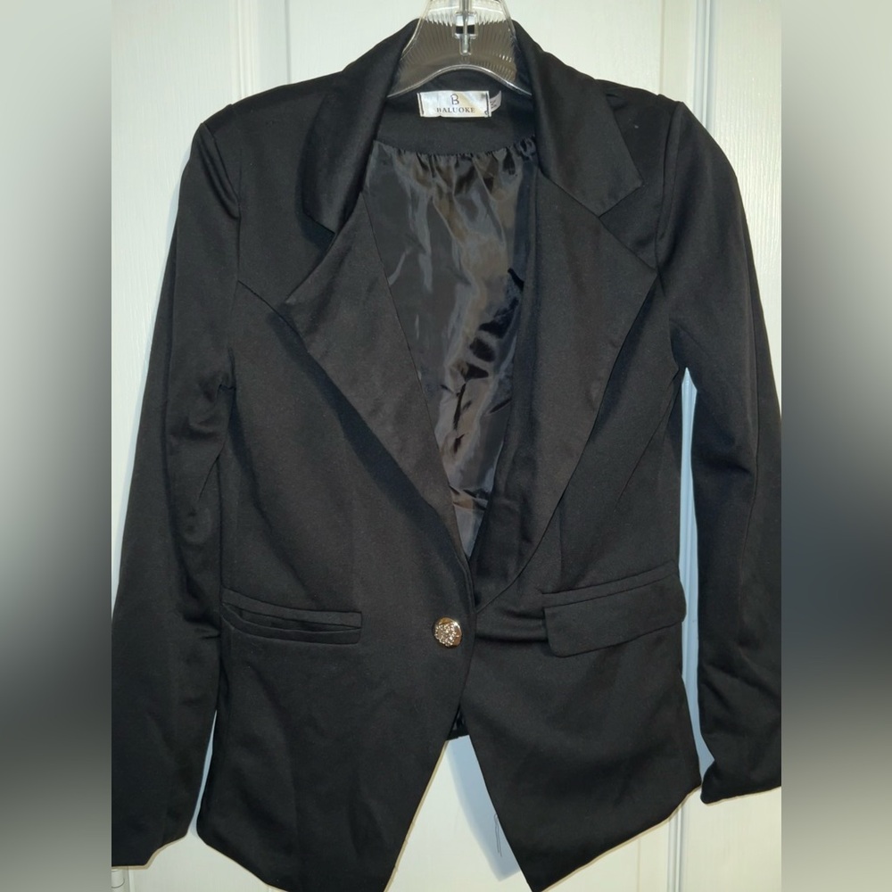Baluoke Black Tailored Blazer Jacket Single Button Size M